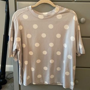 Rachel Zoe gray polka dot shirt